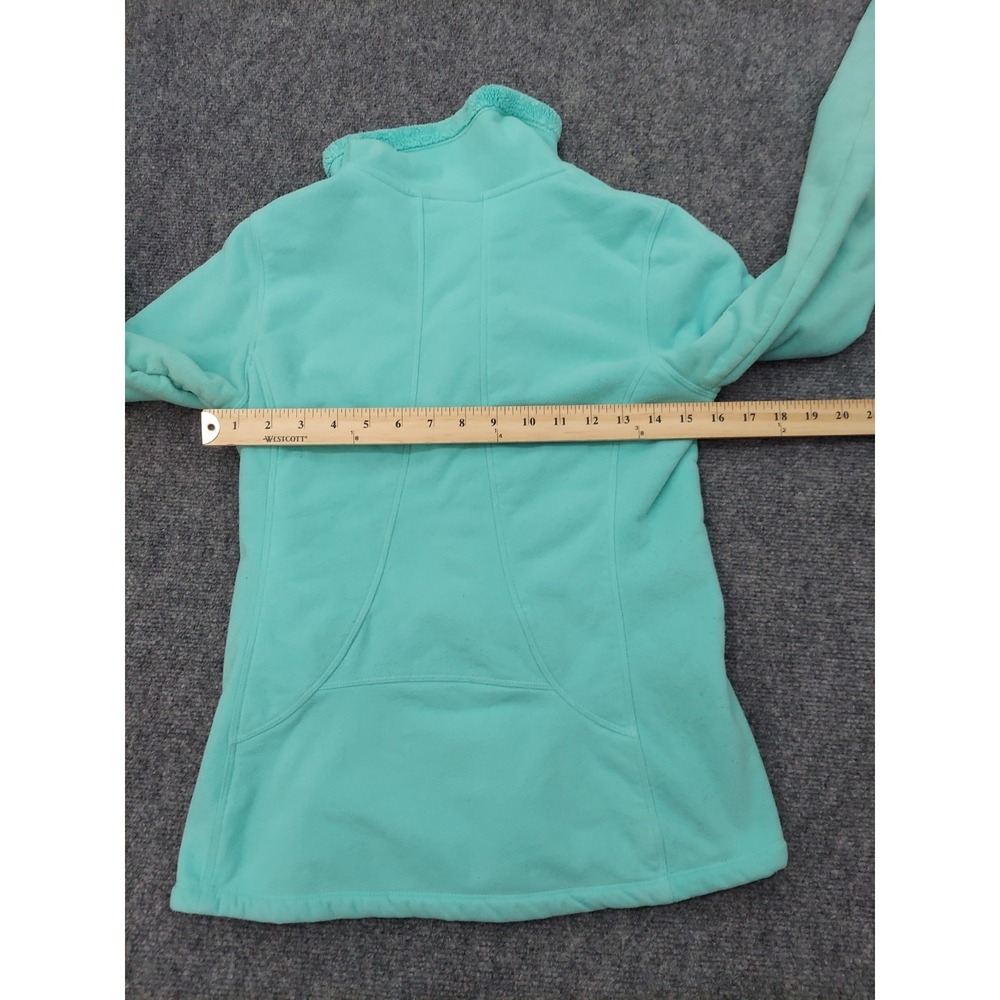 The NORTH FACE Fleece Jacket Womens XS Aqua Blue Full Zip Pockets Mock Neck - Picture 13 of 16